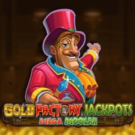Official Jackpots logo: Gold Factory Jackpots Mega Moolah by Aurum Signature Studios at Spinstein Casino