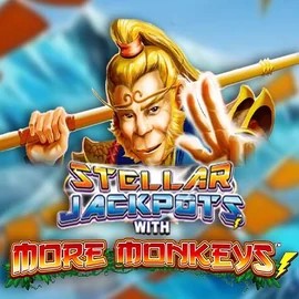 Stellar Jackpots with More Monkeys slot logo by Lightning Box Game at Spinstein Casino